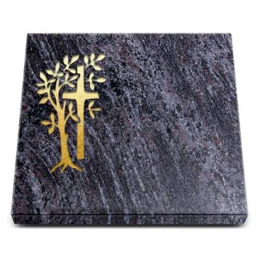 Rasengrabplatte - Orion Kreuz mit Baum