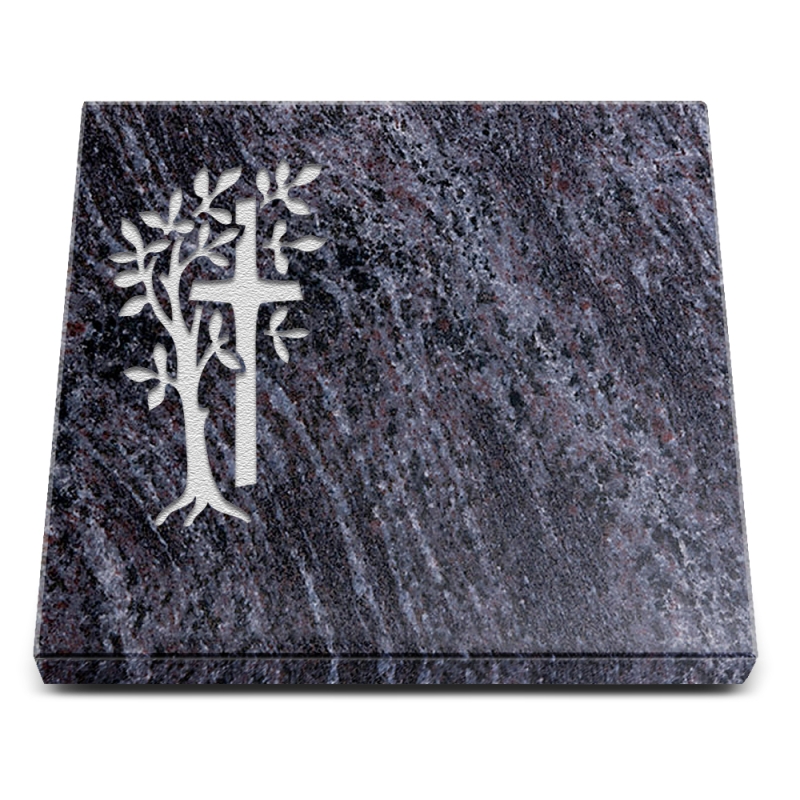 Rasengrabplatte - Orion Kreuz mit Baum